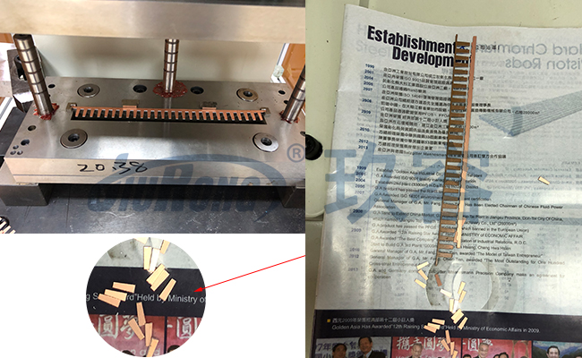 镀铜产品冲断效果