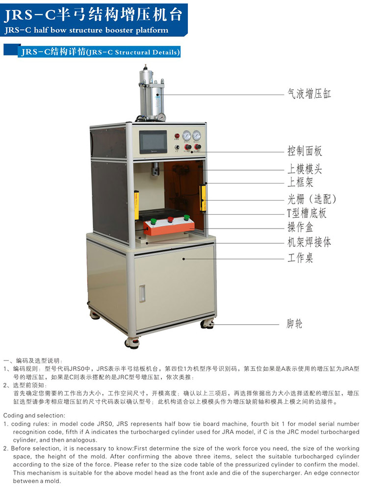 半弓型气液增压机带机罩带电控面板结构说明