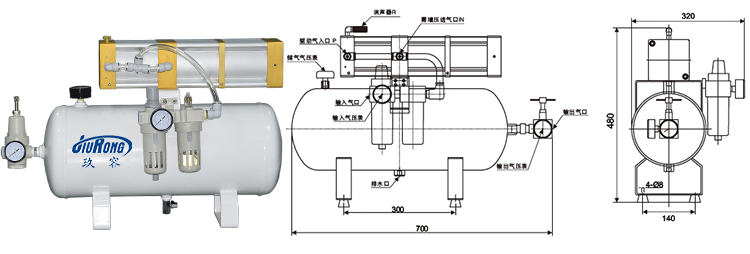 3倍空气增压阀外形尺寸